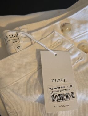 La Ligne White High-Rise Saylor Jean NWT 28